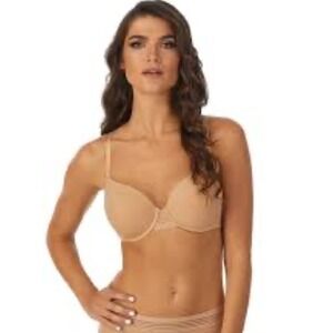 Le Mystere T-Shirt Bra 34DDF Nude Beige Underwire Smoothing Everyday‎ Comfort